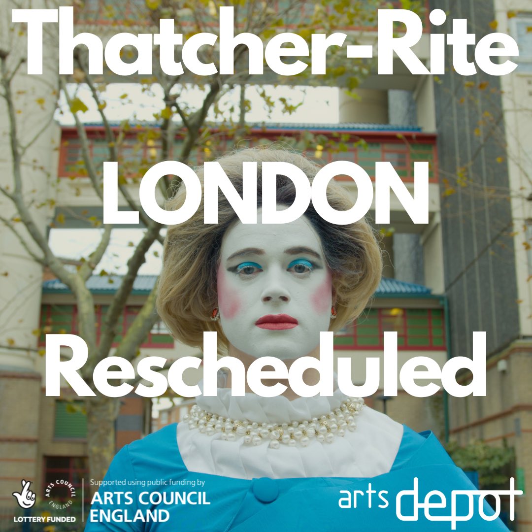 Thatcher-Rite at @artsdepot will be rescheduled to a future date as I make a recovery from an injury 🤒🤒🤒 A new date will be announced soon just some logistics to work out thanks for baring with! Ticket holders will be contacted next week xx