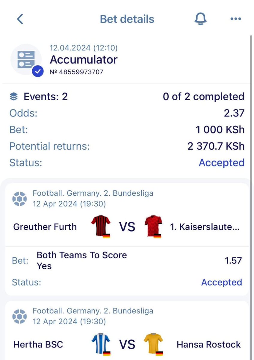 #PariPesa 🔥2 odds ✏Betslip code:👉 XNBQQ Register🔗 Link: bit.ly/448BK33 Promo code: GREY01 🎁 Deposit and receive a 100% bonus. 14,000kes