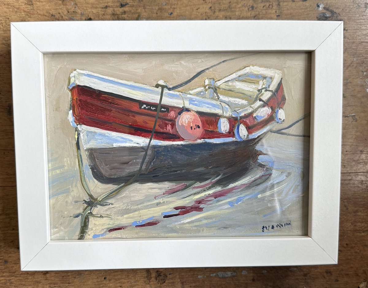 An 8x6” for ⁦@openupsheffield⁩ popped in its frame and looking #shipshape well #coble shaped #Staithes