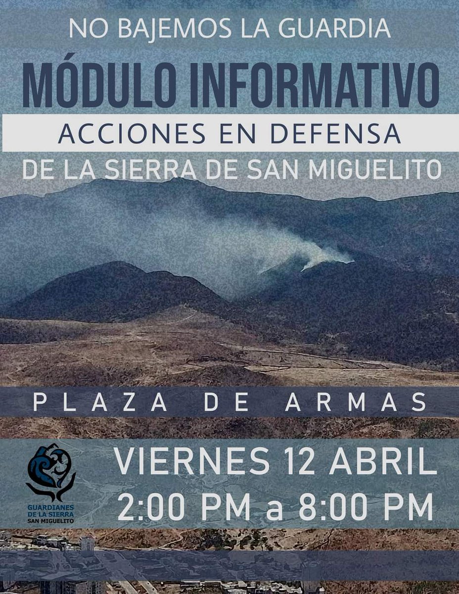 No bajemos la Guardia, hay mucho que hacer por la #SierraDeSanMiguelito hoy viernes 12 de Abril tenemos modulo de información ❤️ #sierradesanmiguelito @julioastillero @lopezobrador