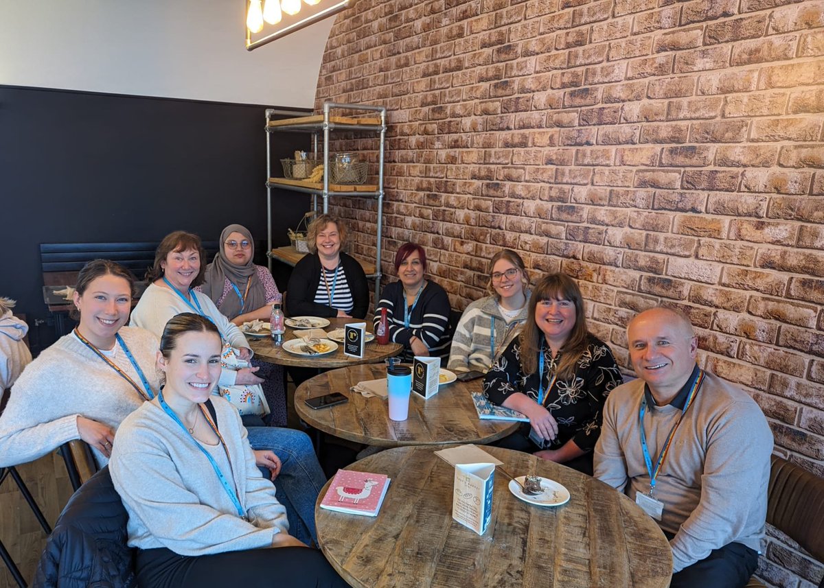 We are usually out in schools and colleges, so it's rare to be able to have lunch together. We've had a brilliant day training with academic colleagues and squeezed in a very tasty fish and chip lunch