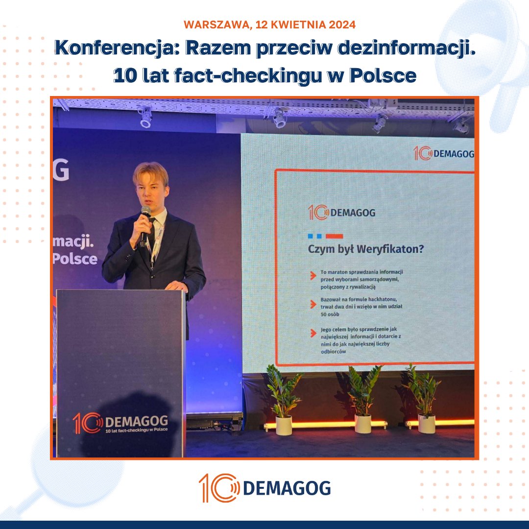 📣 Za nami #wyborysamorzadowe2024, przed którymi przeprowadziliśmy pierwszy w Polsce #Weryfikaton, czyli maraton sprawdzania informacji. 🏆 Na naszej konferencji podsumowanie projektu realizowanego z @GoogleNewsInit zaprezentuje członek zwycięskiego zespołu @mj_fic z @ujotfm…