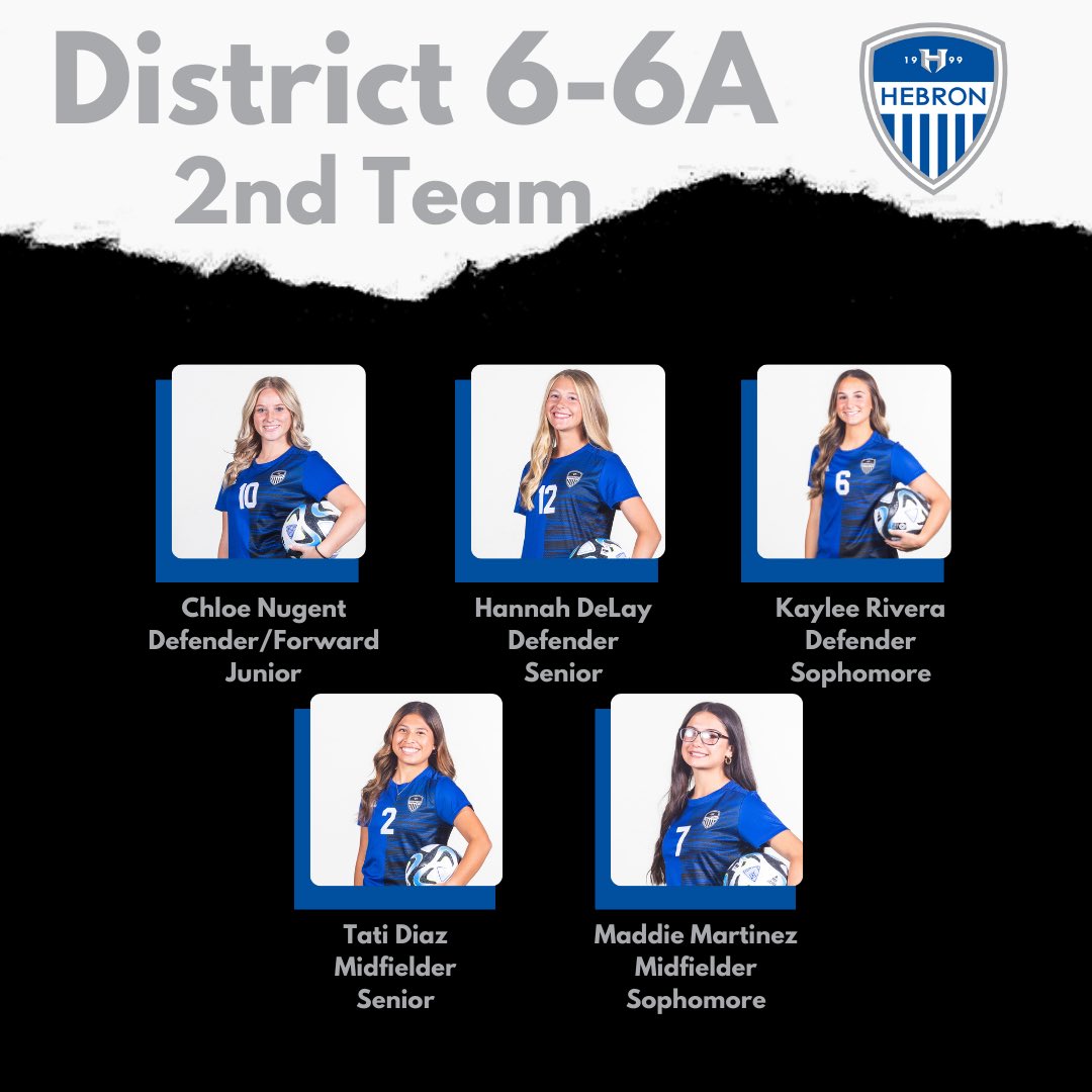 Hebron Women’s Soccer (@hawksgirlsoccer) on Twitter photo Congratulations to our five players who made 2nd Team this year!
<a href="/chloe11_07/">Chloe Nugent</a> ,<a href="/kayleerivs14/">Kaylee Rivera</a>, <a href="/hannah_delay/">Hannah DeLay</a>, <a href="/tatid062/">Tatiana (Tati) Diaz</a>, <a href="/MCMartinez2007/">MADISON MARTINEZ</a> and we are so proud of all of you! Congratulations to our five players who made 2nd Team this year!
<a href="/chloe11_07/">Chloe Nugent</a> ,<a href="/kayleerivs14/">Kaylee Rivera</a>, <a href="/hannah_delay/">Hannah DeLay</a>, <a href="/tatid062/">Tatiana (Tati) Diaz</a>, <a href="/MCMartinez2007/">MADISON MARTINEZ</a> and we are so proud of all of you!