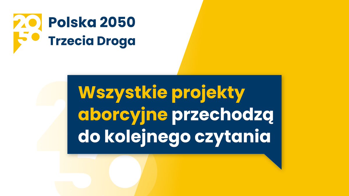 Cztery razy tak!

Zrobiliśmy to! Pierwszy raz w historii wolnej Polski nie jeden, ale aż cztery projekty związane z liberalizacją prawa do aborcji, zostały przegłosowane w trakcie pierwszego czytania w Sejmie i trafią do prac w Komisji Nadzwyczajnej!👇
#RobimyTeRobote #Polska2050