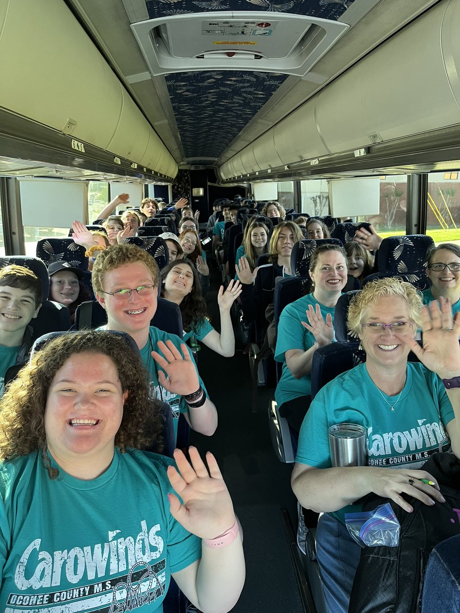 OCMSBands's tweet photo. And we’re off! Looking forward to another wonderful Carowinds trip with our 7th and 8th Grade band members! https://t.co/vVj2VArnOw