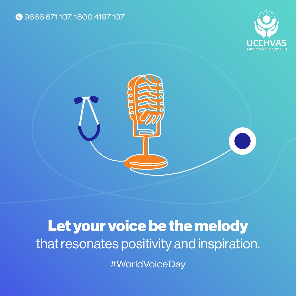 This World Voice Day, join Ucchvas in celebrating the universal language of voice. Your voice has the power to inspire and uplift and spread positivity! 

#WorldVoiceDay #Ucchvas #TransitionalCare #Rehabilitation #Physiotherapy #Physio #Physiotherapist #Hyderabad