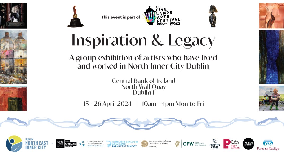 Visit the Inspiration and Legacy Exhibition we are hosting next week with Five Lamps Arts Festival, which features multi-platform artworks, exploring themes of urban life, identity, hope, and transformation. 🗓️15- 26 April ⏰10 am to 4pm 📍 Central Bank of Ireland