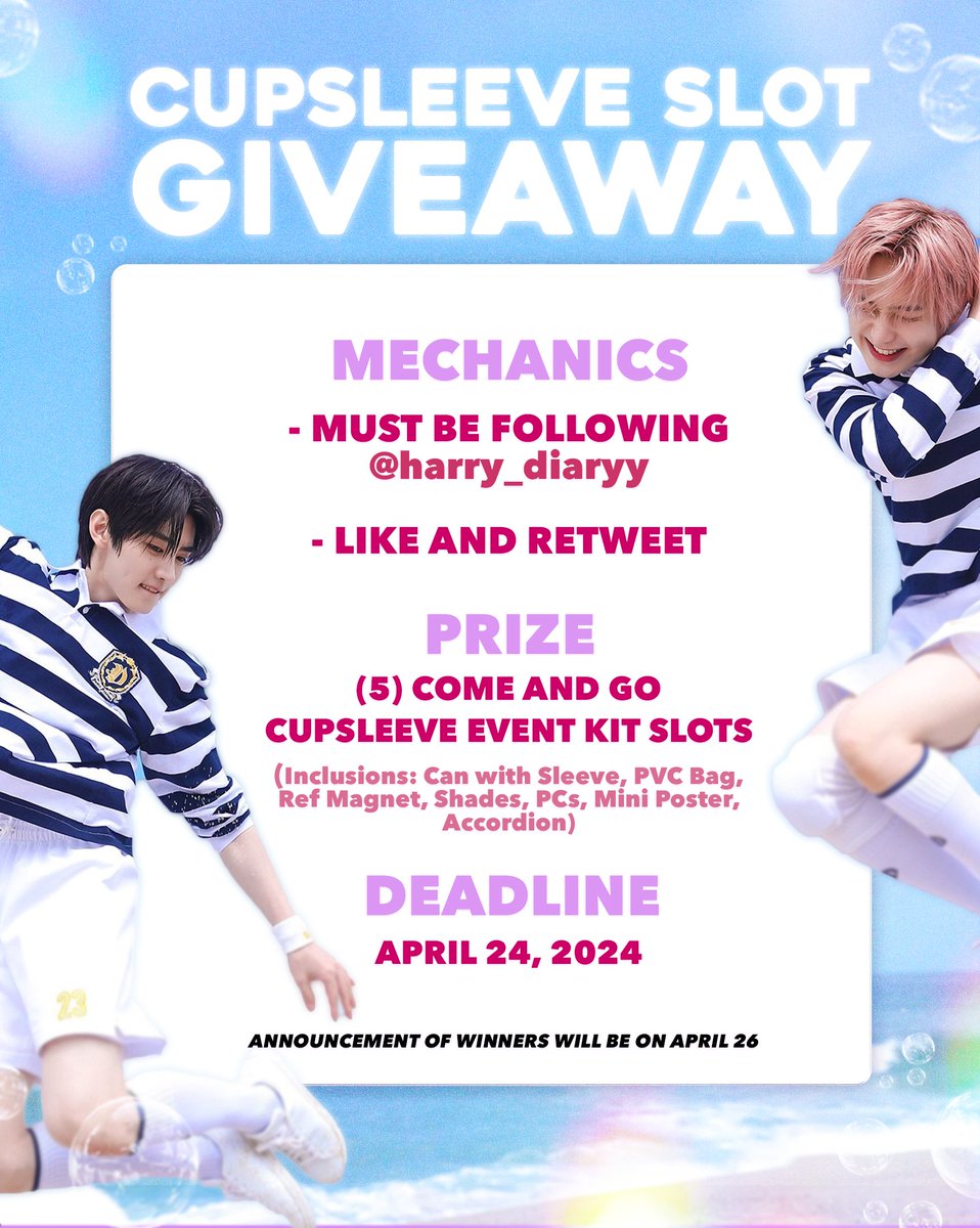 [📣] #SunSunsationalSummerWithKungyaz PH Giveaway by yours truly @harry_diaryy 🫶 Prizes: (5) winners of @allforkungyaz Come-And-Go Cupsleeve Event slot. 🎡 Check the photo for mechanics! 📆 Deadline: April 24 #SUNGHOON #성훈 #SUNOO #선우