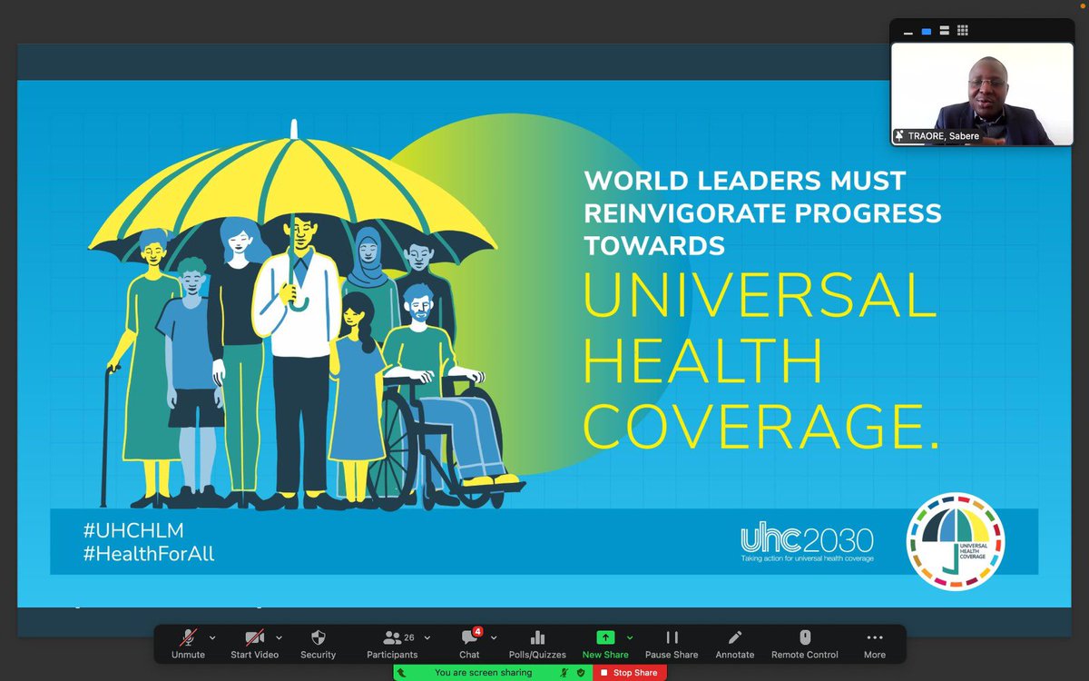 🚨🌏Kick-off to the @GHWNYouth #modelUHC ! Sabere Traoré from the @WHO partnerships for @UHC2030 opening the multi-day simulation! #UHC #HWF #working4health