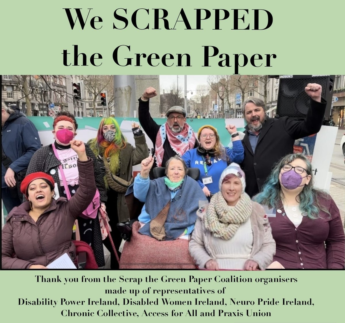 They said it couldn’t be done! 

They said we were wasting our time!!! 

We came together! 

United as one! 

Our beautiful disability community and guess what? 

WE WON!!!!! 

#NothingAboutUsWithoutUs