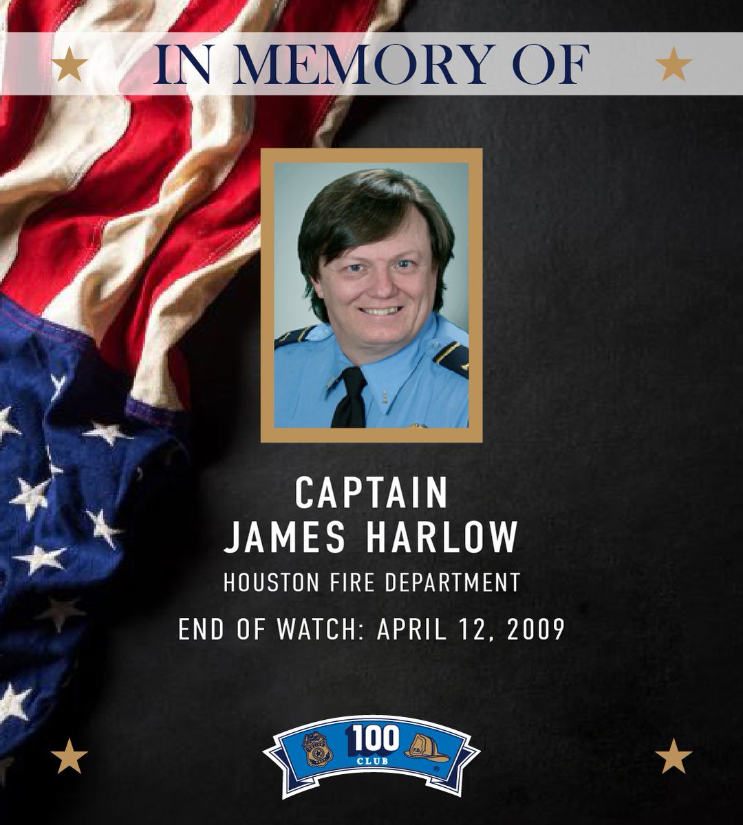 Today we remember @houstonfire Captain James Harlow In remembrance of Captain James Harlow who was killed in the line of duty. #Forthefallen #houston #HFD