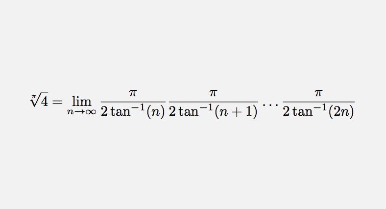 The 'πᵗʰ root of 4' can be expressed as the following limit