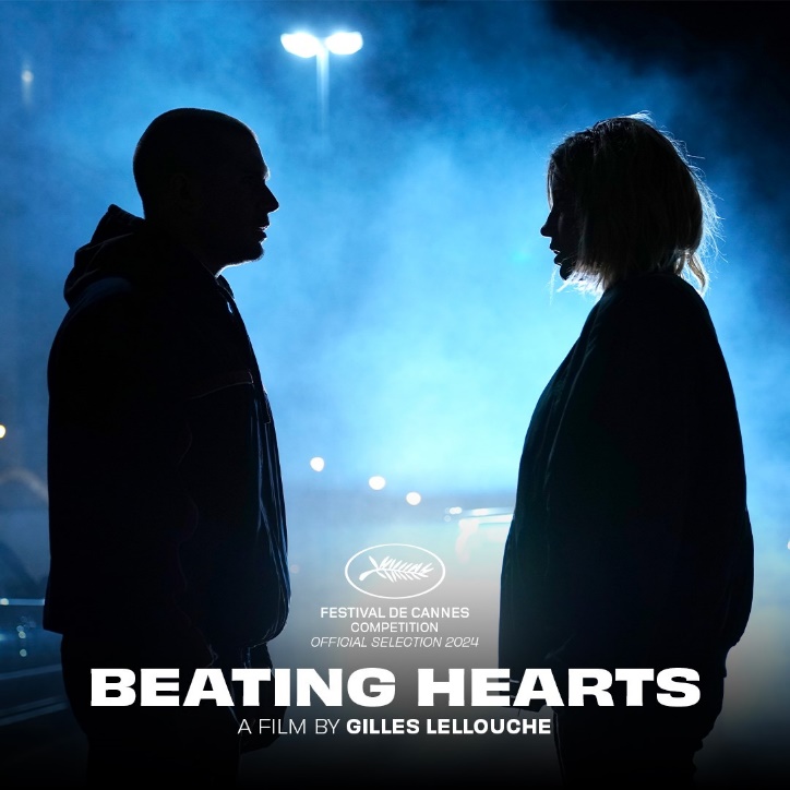 First poster for 'BEATING HEARTS,' directed by Gilles Lellouche. Starring Adèle Exarchopoulos and François Civil and touted as a 'Romeo and Juliet story,' the film will premiere at #Cannes2024 theplaylist.net/cannes-2024-ne…