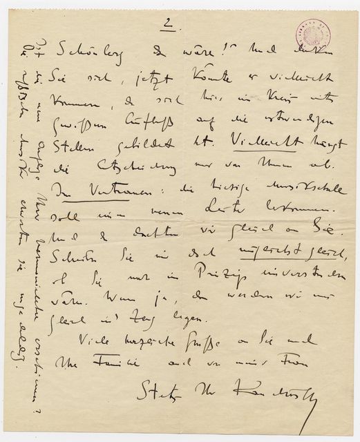 Today, 1923 - Wassily Kandinsky, teacher at the Bahaus Weimar, encourages Arnold Schönberg to apply for the directorship at the Weimar Conservatory. 'How often did I say to myself: 'If only Schönberg were there!''