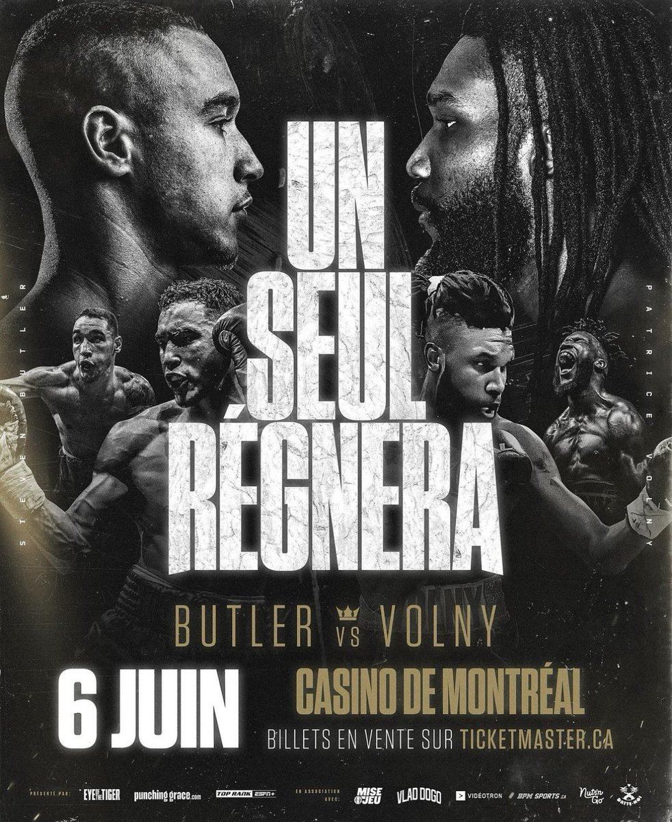 '' Rien de personnel ‘’ Nos rêve ce croisent . Je vais simplement montrer à tout le monde qui est le roi de la montagne chez les 160 livres au Québec . ticketmaster.ca/event/31006083… #TEAMBUTLER