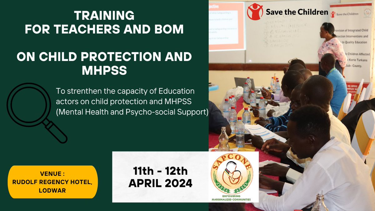 SAPCONE's tweet photo. We conducted a 2 day training for teachers and BOM , focusing on child protection, safe guarding & Mental Health & Psychosocial Support(MHPSS) With support from @SaveChildren_KE
@SAPCONE is empowering educators to create safe, inclusive learning spaces for all in #Kerio ward. https://t.co/H2XIIwBxMH