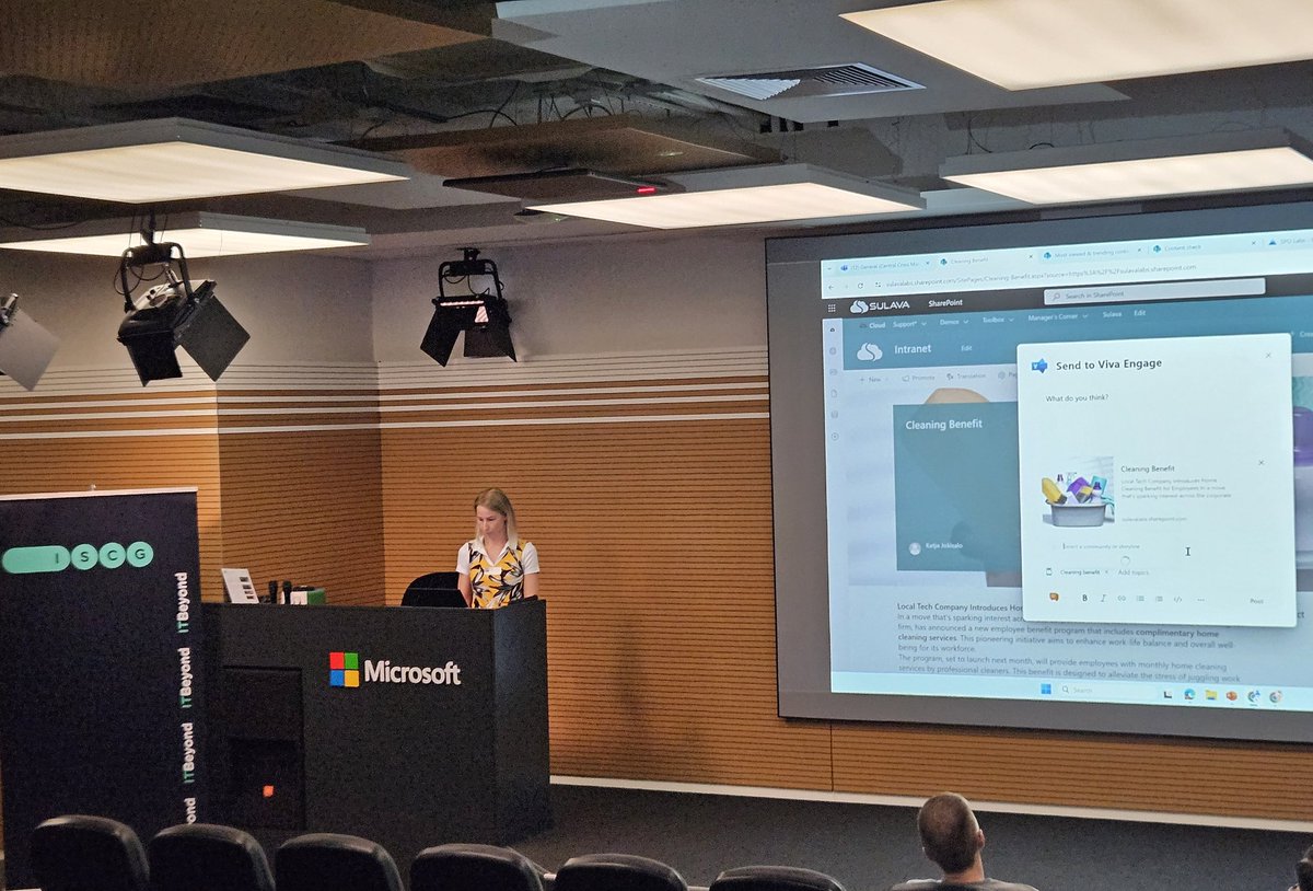 Katja Jokisalo is presenting an amazing session at #CollabDaysPL 🩵 "Boost your Intranet!"
