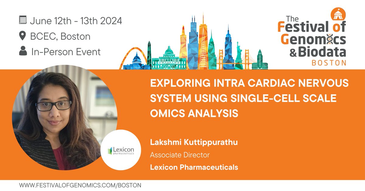 Lakshmi Kuttippurathu (Associate Director, Computational Biology & Data Sciences, @LexPharma) will be on the Single Cell & Spatial Stage at #FOGBoston, sharing insights on the intra-cardiac nervous system. Register now: hubs.la/Q02spmTY0