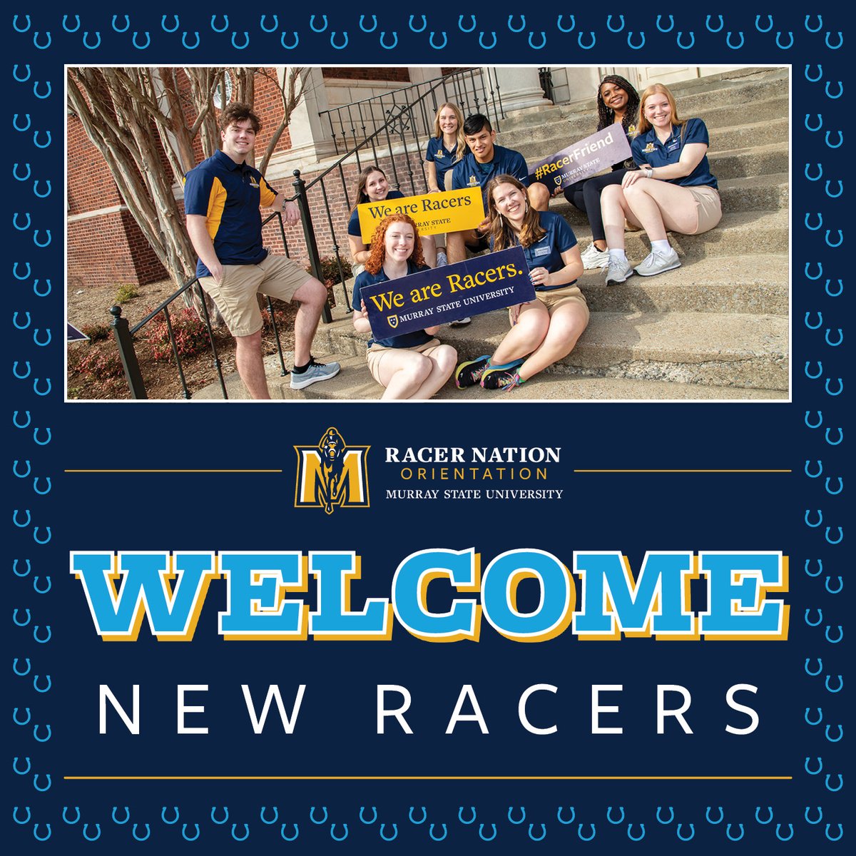 Sending a big Racer welcome to all of our new Racers and families that are on campus today and tomorrow for our first two Racer Nation Orientation sessions! We're so excited that you're here! Ask questions, meet new friends and enjoy our beautiful campus! #RacerFamily 💙💛 🐎