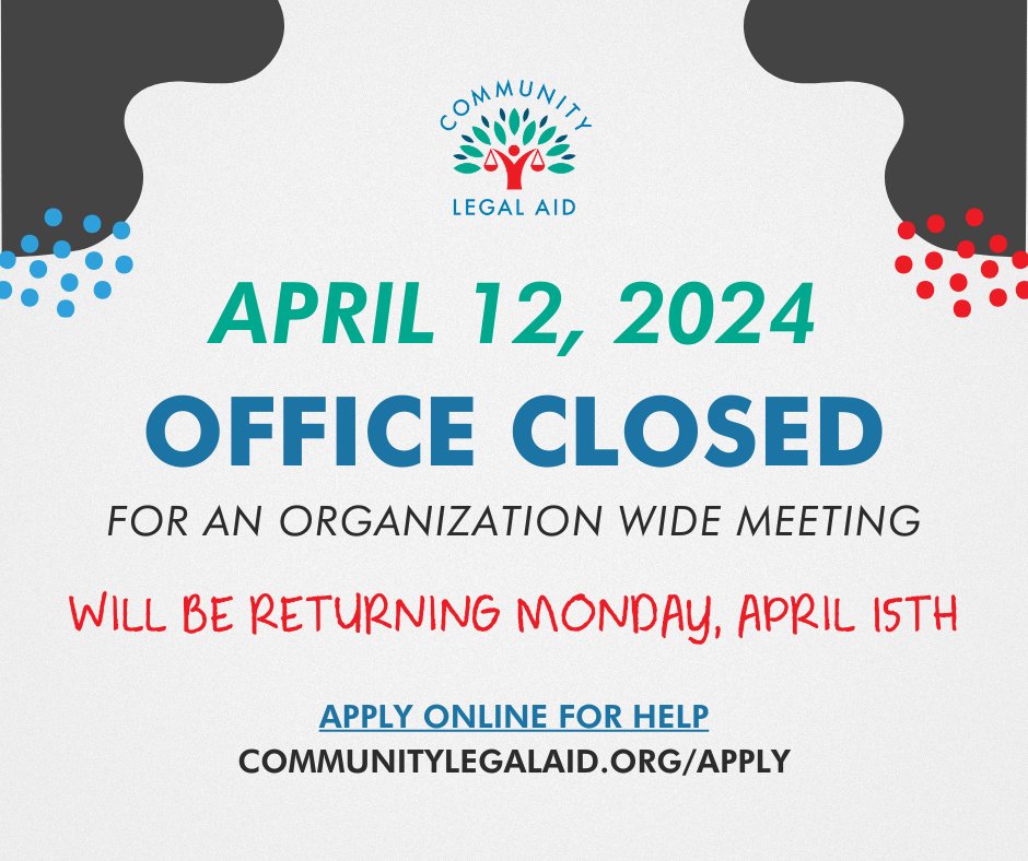 Our offices are closed today as our entire team gathers for an organization-wide meeting. 

Inspired discussions are underway that will shape transformative advocacy initiatives for our future. 

We'll see you on Monday! #officeclosed