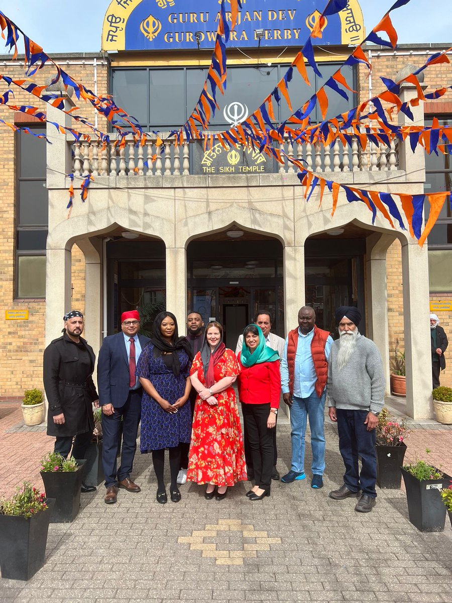A pleasure to welcome @SeemaMalhotra1 to Derby alongside @BaggyShanker and @NicolleNdiweni. Thanks to Derby Indian Community Centre and Guru Arjan Dev Gurdwara too. I'm proud of our diverse communities, and as Mayor, I'll work hard to represent people of all faiths and cultures.