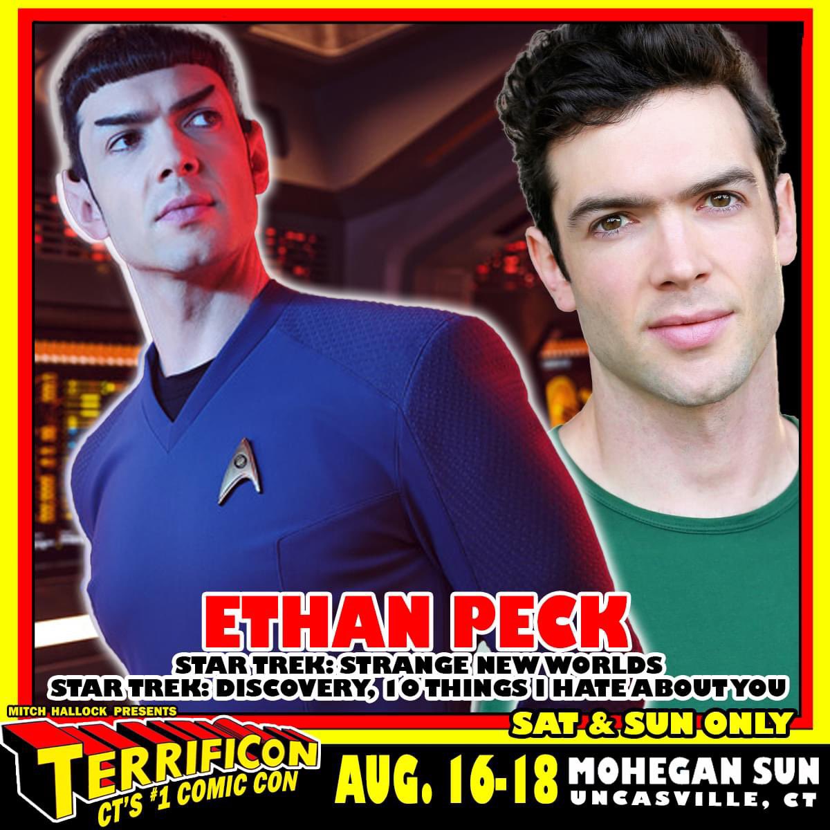 TERRIFICON is beaming one more Star Trek actor into Mohegan Sun this August! Please welcome the Ethan Peck, who plays the iconic Vulcan Mr. Spock on Star Trek Strange New Worlds! Ethan is the grandson of actor Gregory Peck and his first wife Greta Kukkonen. In 2019, he played a…