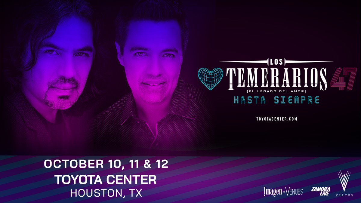 3RD SHOW ADDED! We are excited to welcome Los Termerarios to Toyota Center on October 10, 11 & 12. Tickets for the October 10th show go on sale TODAY at 12pm! 🎟 : bit.ly/47NH2Uu