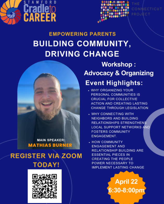 📣 Don't forget to register for the Advocacy &amp; Organizing Workshop on 4/22 at 6:30pm! Click here: loom.ly/s67lSmU #StamfordCT