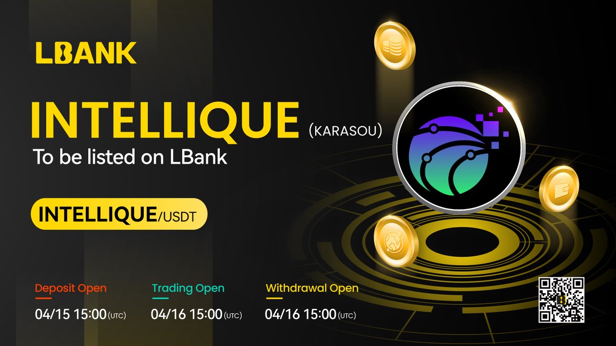 🌈New #listing 

⛵️$INTELLIQUE (KARASOU) will be listed on LBank！@intellique_ai

Karasou is a meme token that has 19 utilities based on AI and RWA, these utilities are unique and never been done before in crypto space.

👉 Details: tinyurl.com/bdhbn779