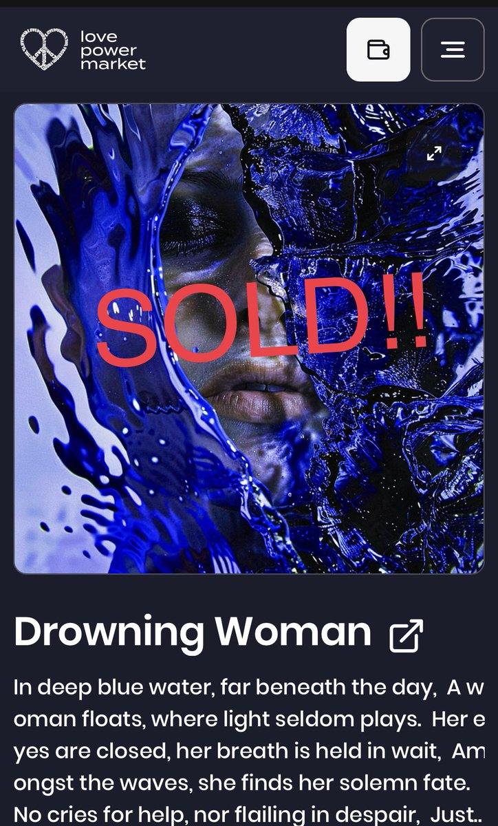 Sold the “Drowning Woman” to @LovePowerCoin 

Thank you very much and check lpm.is out for your own collection and $LOVE

#LoveSupports