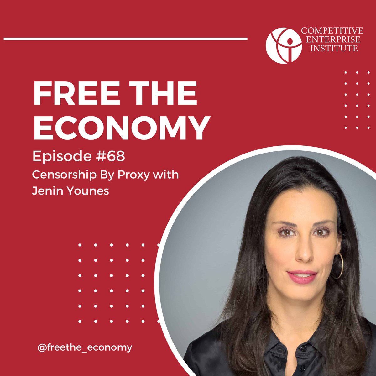This week on @freethe_economy host @RichardMorrison welcomes special guest, Civil liberties attorney, and writer @JeninYounesEsq of @NCLAlegal. We discuss social media, shadow banning, Covid-19, jawboning, and limits of the First Amendment. Listen here: cei.org/podcast/censor…