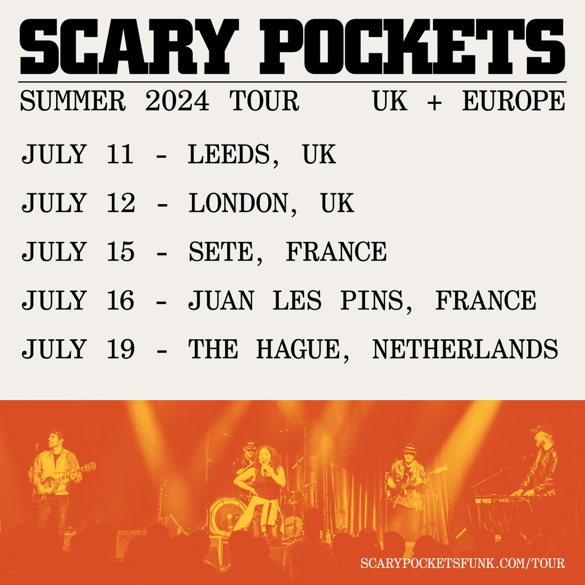 Tickets for our last tour dates of 2024 are live at scarypockets.com/tour! Come hang with us in Europe because seriously who would want to spend their summer anywhere else?