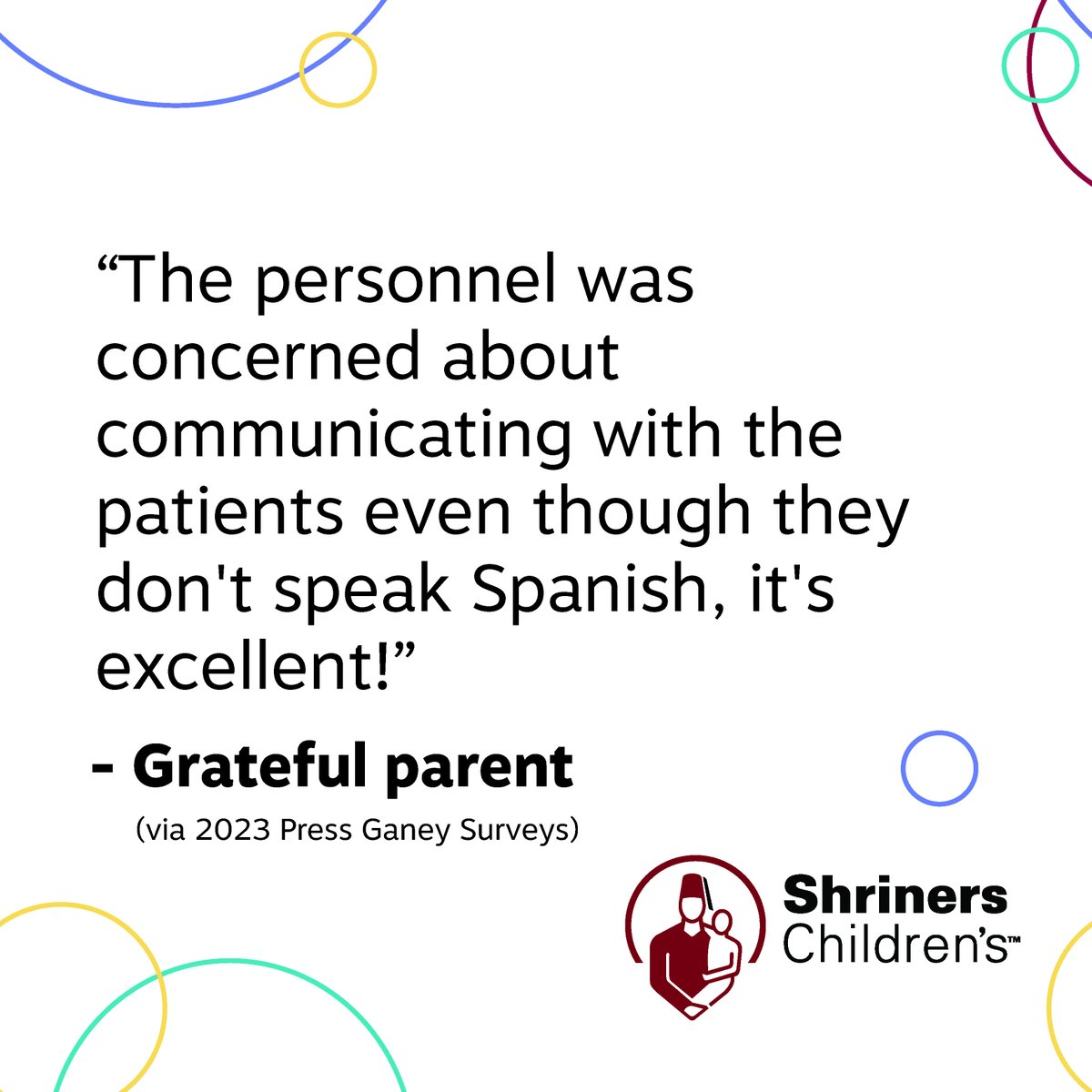 What our grateful parents have to say when surveyed...
#FeelGoodFriday #ShrinersChildrens #PediatricOrthopedics #PressGaneyComments