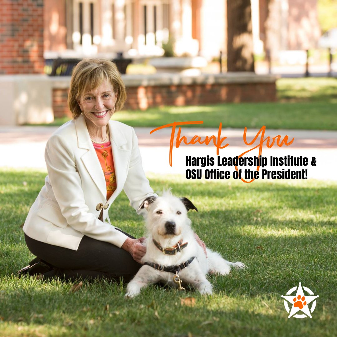 Yesterday, on Dog Therapy Appreciation Day, we were honored to receive the 'Commitment in Leadership Award' at the President’s Celebration of Leadership. Huge thanks to @leadokstate & the #okstate Office of the President. We'll be waggin' for a long while! 🐾🏆 #pettherapy