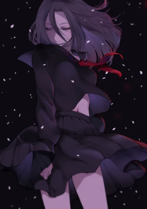 散りかけの夜桜みてきた 