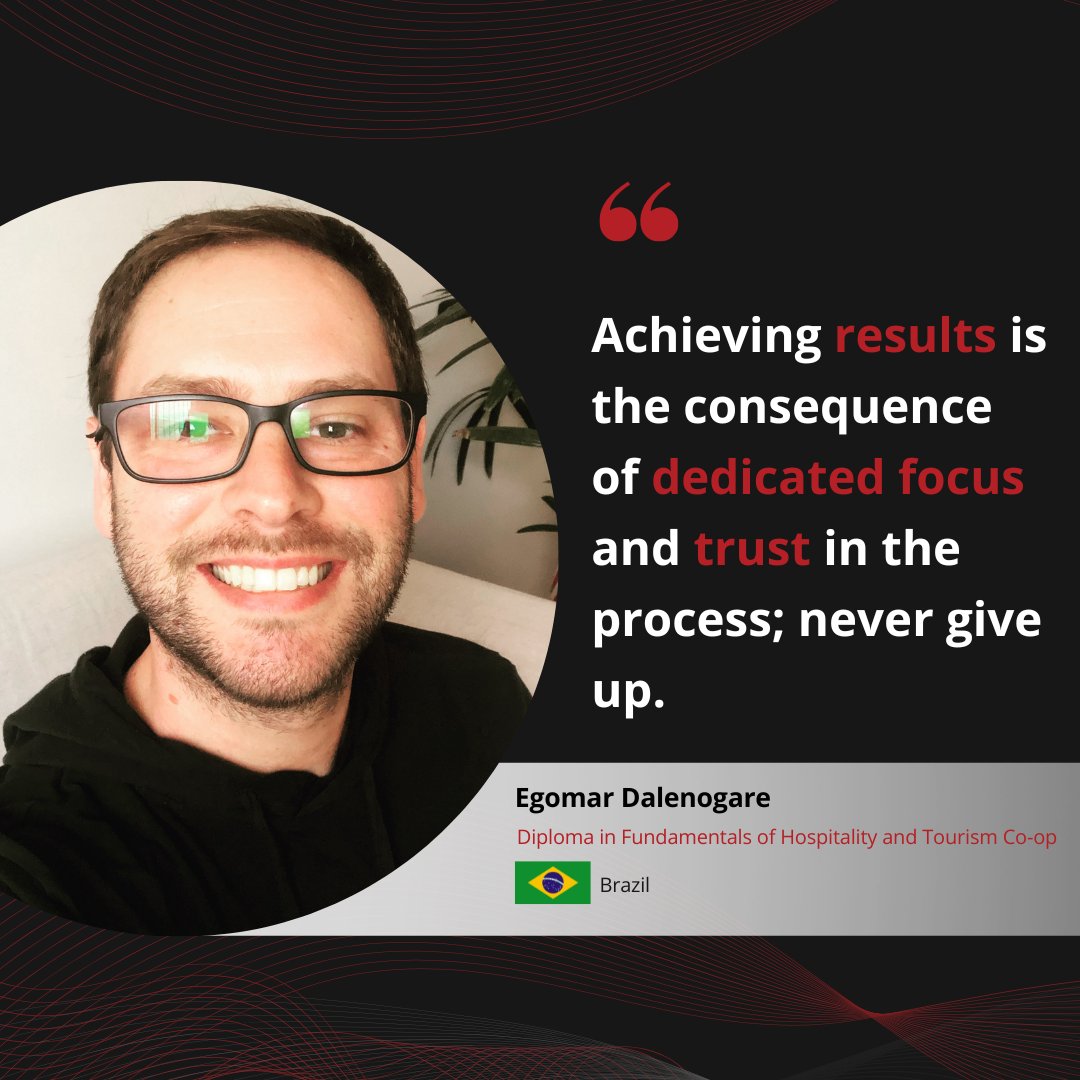 Meet Egomar Dalenogare, our TSoM Face of the Day from Brazil. He is currently studying for the Diploma in Fundamentals of Hospitality and Tourism Co-op program.

Good luck in your future endeavours, Egomar. We hope you achieve your dreams.

#myTSoM #TSoMFaceofTheDay