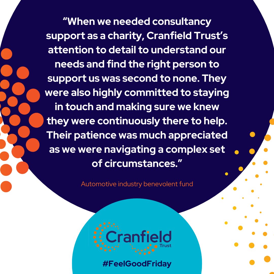 ✅Attention to detail ✅Understanding your needs ✅Highly committed ✅Patient ...not to mention experienced business professional and expert in their field💪 It takes a special kind of person to be part of Cranfield Trust 💗 #FeelGoodFriday