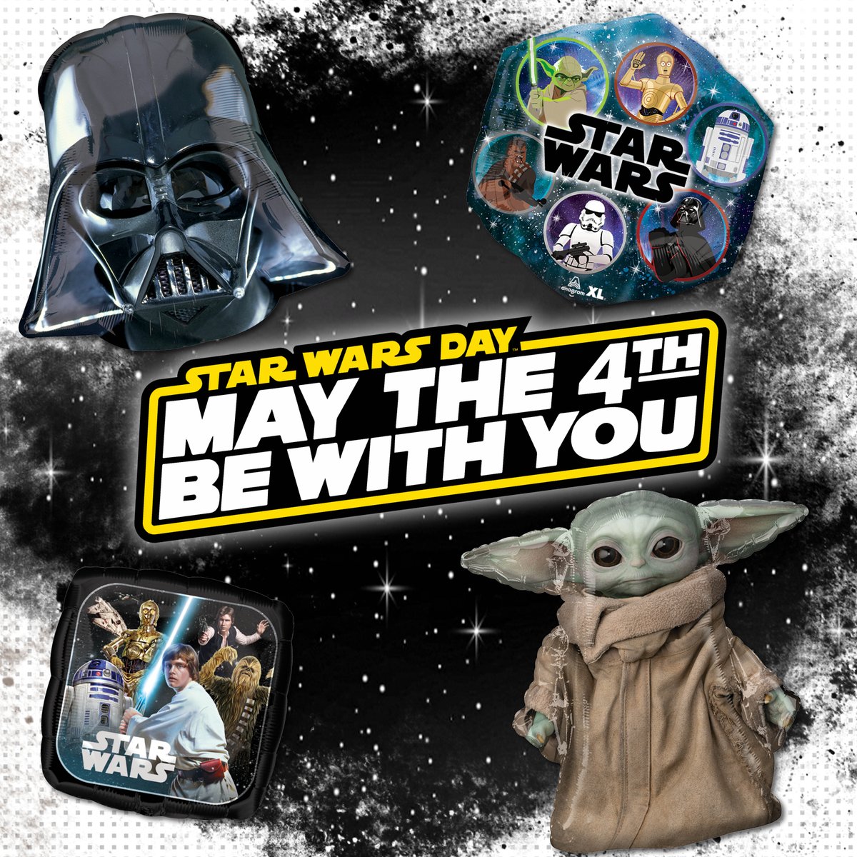 Don't forget to wear your Wookie costume or bring your lightsaber to the office on Star Wars Day. It's on May 4th!

#StarWarsDay #MayTheFourth #BabyYoda

balloons.com/search/StarWars