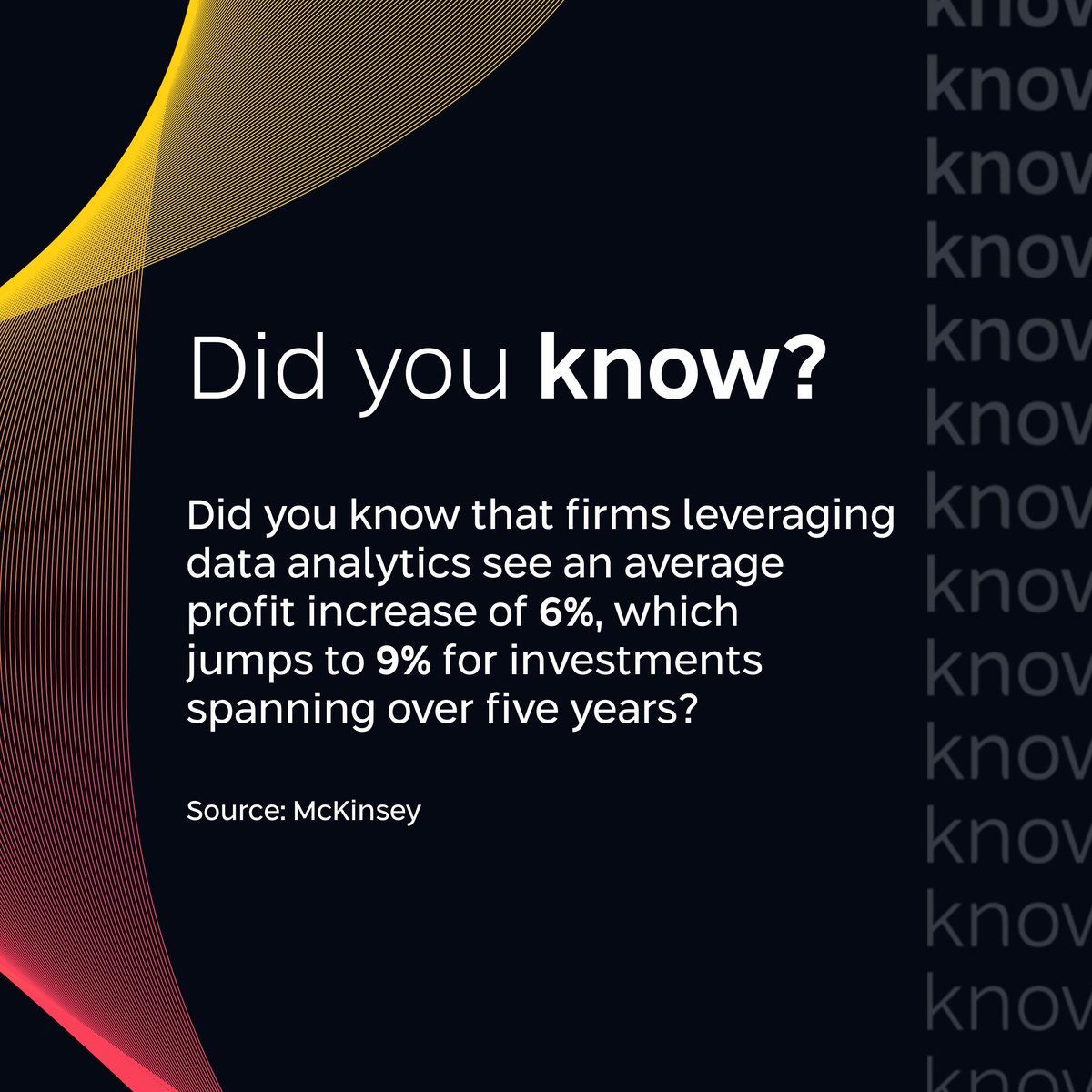 💡#DidYouKnow? Companies using #DataAnalytics see a 6% profit rise, reaching 9% in 5 years, says McKinsey. Time to harness data for growth? 📈 Read more here hubs.ly/Q02s3X3X0
#datadriven #insights