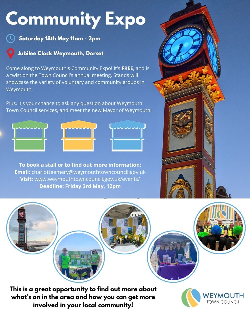 ❗ If you are a local charity or community group who would like to take part and run a stall at our Community Expo then we'd love to hear from you😍 📍 Jubilee Clock on Saturday 18th May, 11am-2pm🕰️ To read more visit orlo.uk/wvWpq