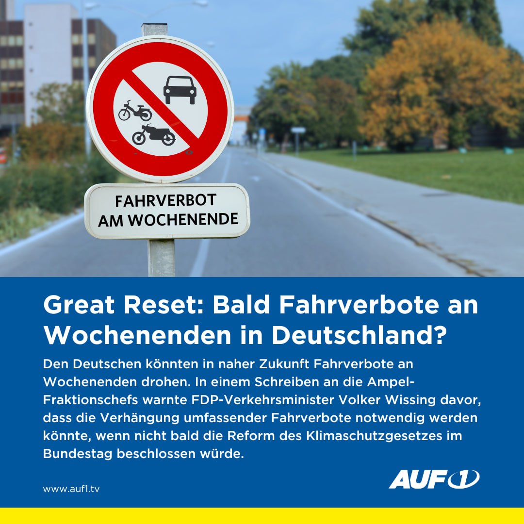 Bald Fahrverbot an Wochenenden in Deutschland? 1973 gab es wegen der Ölkrise „autofreie Sonntage“ in Deutschland. Die Geschichte wiederholt sich. Diesmal wird der vermeintliche Klimaschutz der Grund für Fahrverbote an Wochenenden sein. Der Great Reset schlägt voll durch. Um…