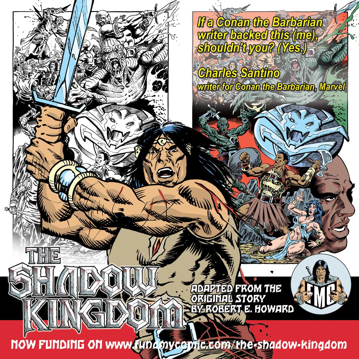 FINAL 24 hours to grab yourself a copy of Robert E Howard's, The Shadow Kingdom available on @fundmycomic with @RandyZimm and @RAZ0RFIST campaign at fundmycomic.com/the-shadow-kin… or sign up for the email list at russleach.com Penciled on: @Wacom Cintiq Program:…