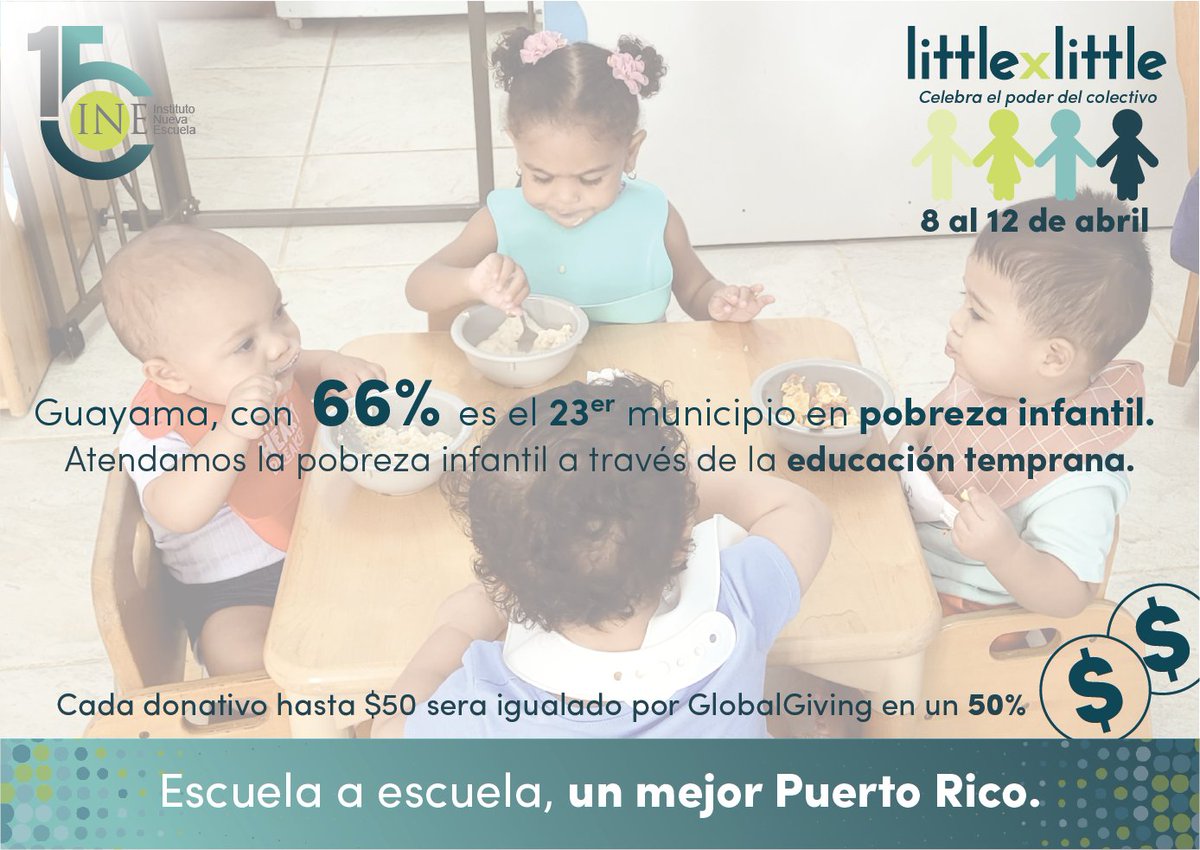 ¡Aún estás a tiempo para aportar! Tu donativo junto al de otros ayuda a que Puerto Rico continue teniendo una educación pública desde edad temprana, a través de las escuelas públicas Montessori. 💚 𝘿𝙊𝙉𝘼𝙍 ow.ly/EWvp50R9ux7