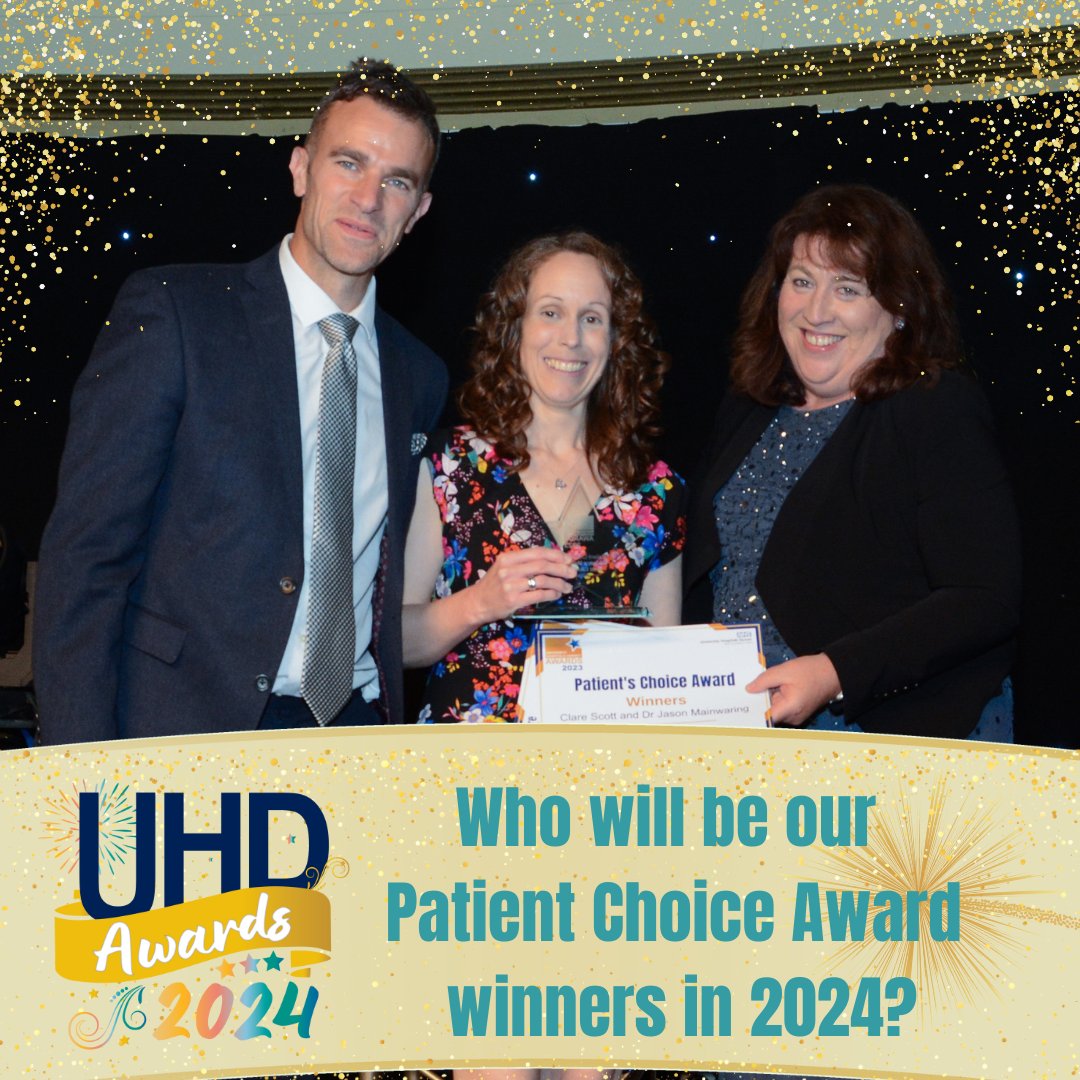 Has a member of our hospitals always gone the extra mile? Has a team supported you and given great service? Have your say and nominate them for a Patient Choice Award today! uhd.nhs.uk/news/latest-ne…