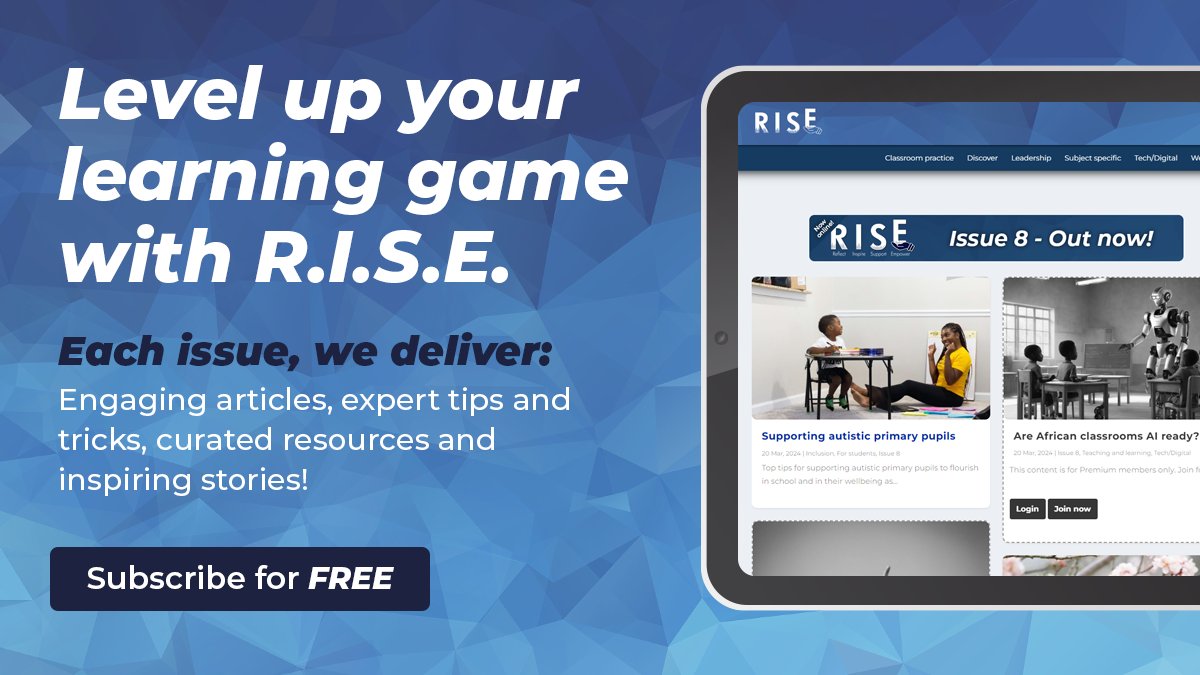 Why subscribe to #RISEEduMag? 
✅It's FREE 🙌
✅Written by educators for educators ✍️
✅Access to great articles, top tips and resources 📖
✅ Keep up-to-date with latest news and content
✅It even includes pets! 😻
riseedumag.com #FreeResources #Education