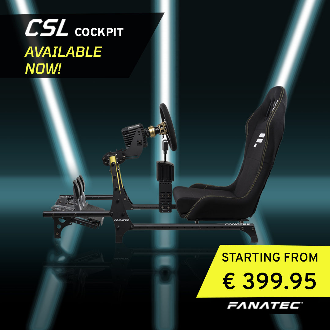 Small price tag, rock-solid performance! 💪 The lightweight CSL Cockpit is surprisingly strong; it can even handle the 25 Nm Podium Wheel Base DD2! Improve your pace and consistency in a rig that doesn’t budge! 👉 bit.ly/3xhP2PE #Fanatec