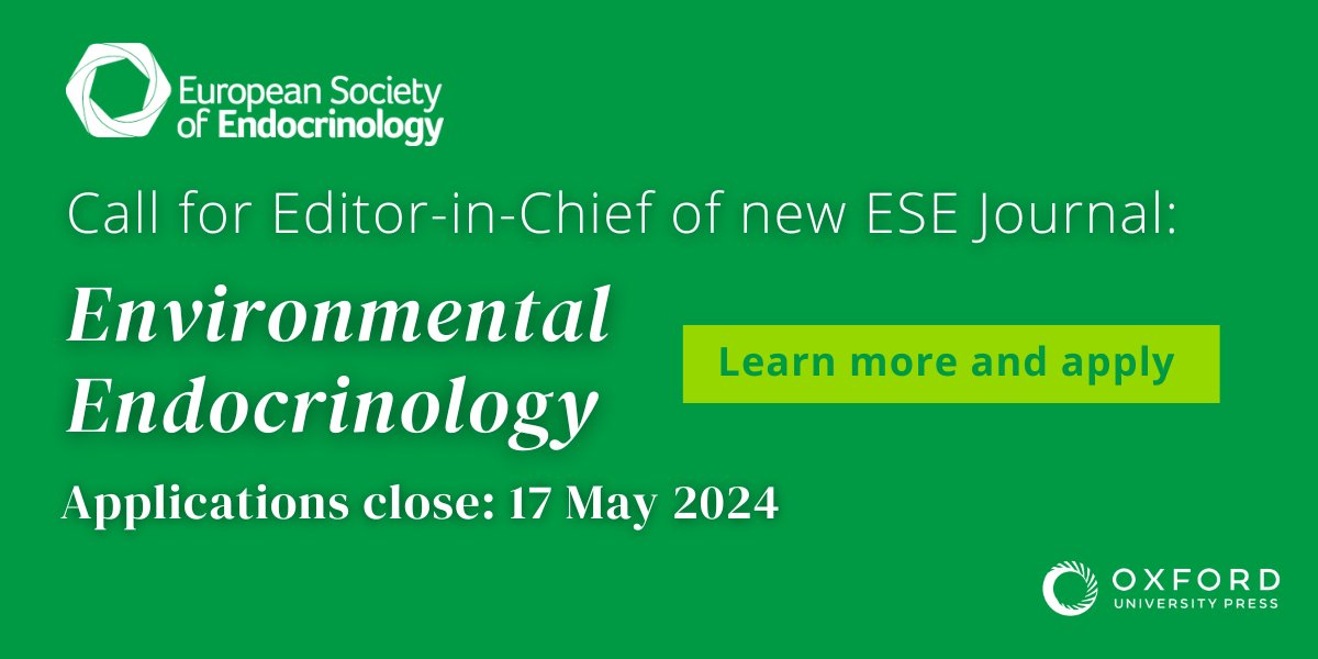 Call for Editor-in-Chief – Environmental Endocrinology is a new ESE journal publishing high-quality clinical, translational, and basic research on all aspects of environmental impacts on #hormone systems in humans and living systems 👉 bit.ly/EnvEndo #endocrinology