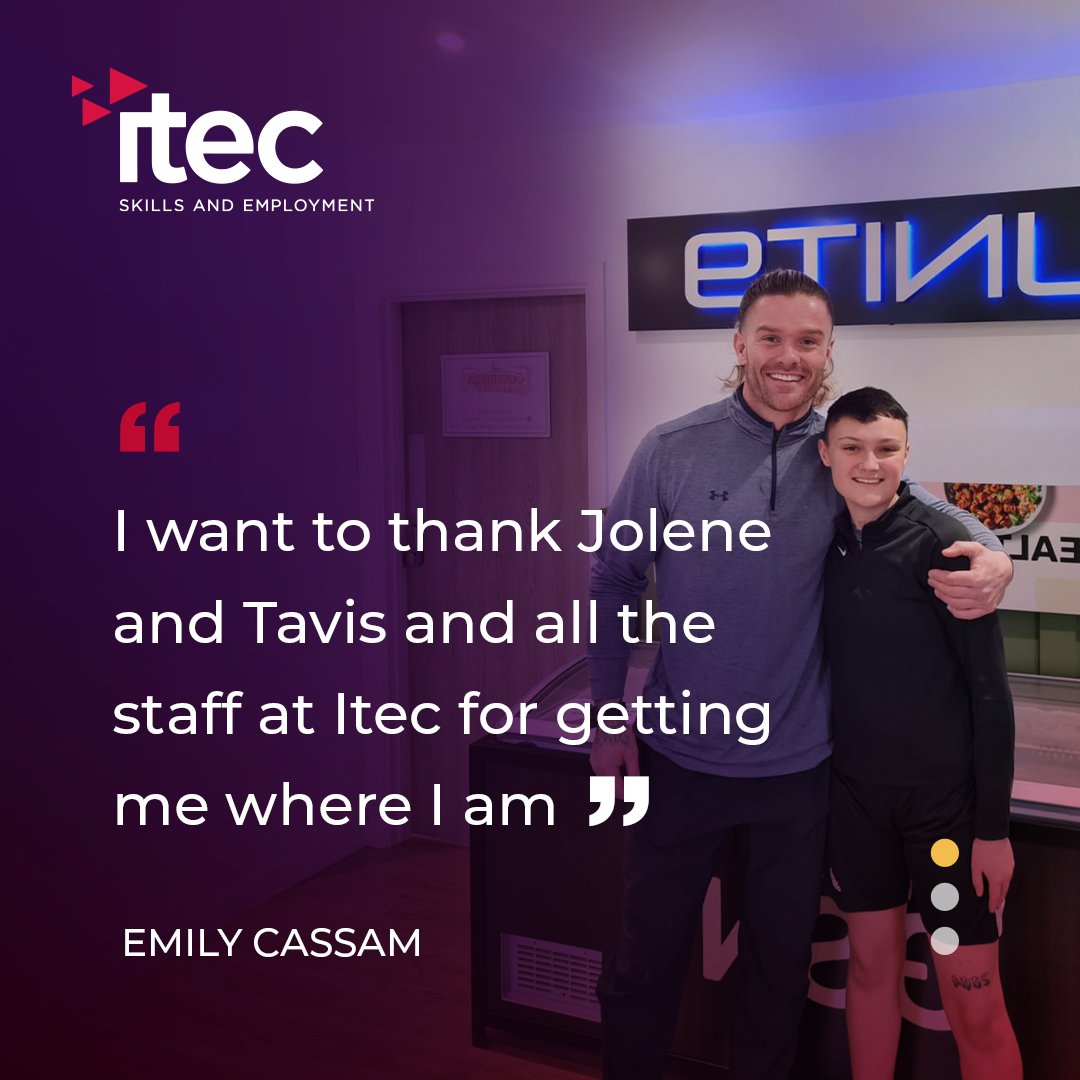 18 year old Emily Cassam who struggled with her confidence and anxiety, is now thriving at Unit 9 gym thanks to her dedicated employers and Itec's Jobs Growth Wales programme. Click the link in our bio to read the full case study🔗