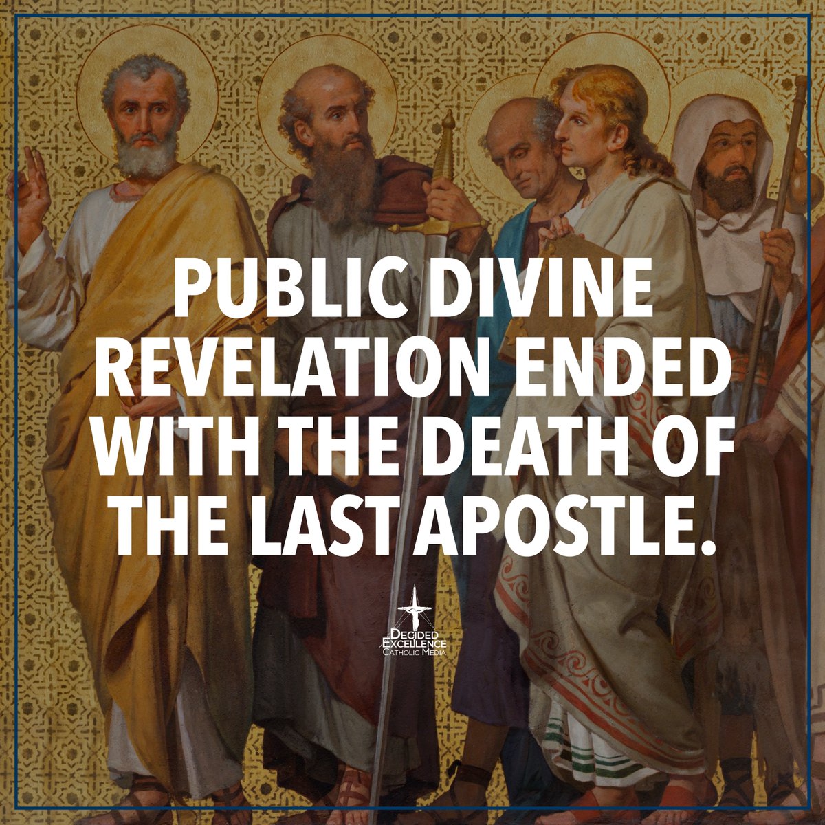 Did you know: Formalized Divine Revelation comes to a close with the death of the last Apostles. This means that the major story of God revealing Himself to the human race as a whole was complete in Jesus. 

#LiveExcellence #Catholic #FactFriday