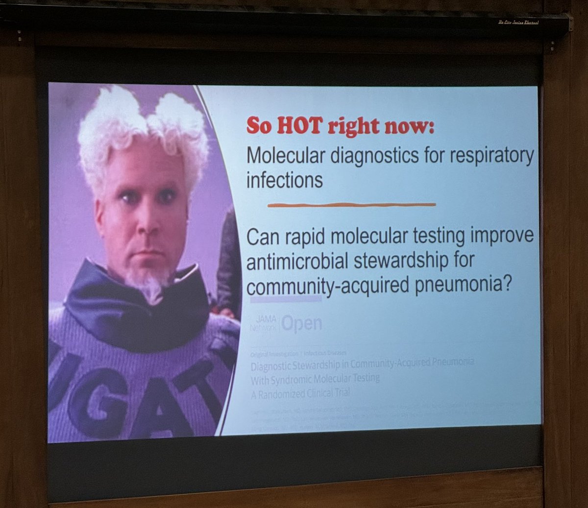 .@JohnsHopkinsDOM grand rounds “what’s hot” in hospital med, rheumatology, and ID with Drs. Woller, Albayda, and Lippincott. Rapid Methadone, toothbrushing, a recently described disease (VEXAS), molecular diagnostics for respiratory infections, and even Zoolander references…